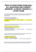 PEDS ATI PROCTORED EXAM 2024 | ALL QUESTIONS AND CORRECT ANSWERS | ALREADY GRADED A+ | LATEST EXAM