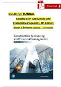 Solution Manual For Construction Accounting and Financial Management, 4th Edition by Steven J. Peterson, Complete Chapters 1 - 18, Verified Latest Version